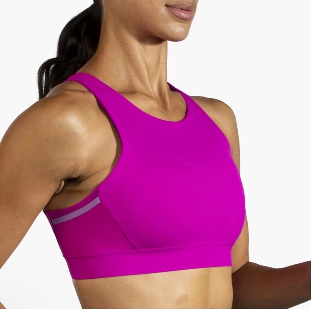 Brooks Drive 3 Pocket High Impact Running Sports Bra Fuchsia Women’s size 40C/D
